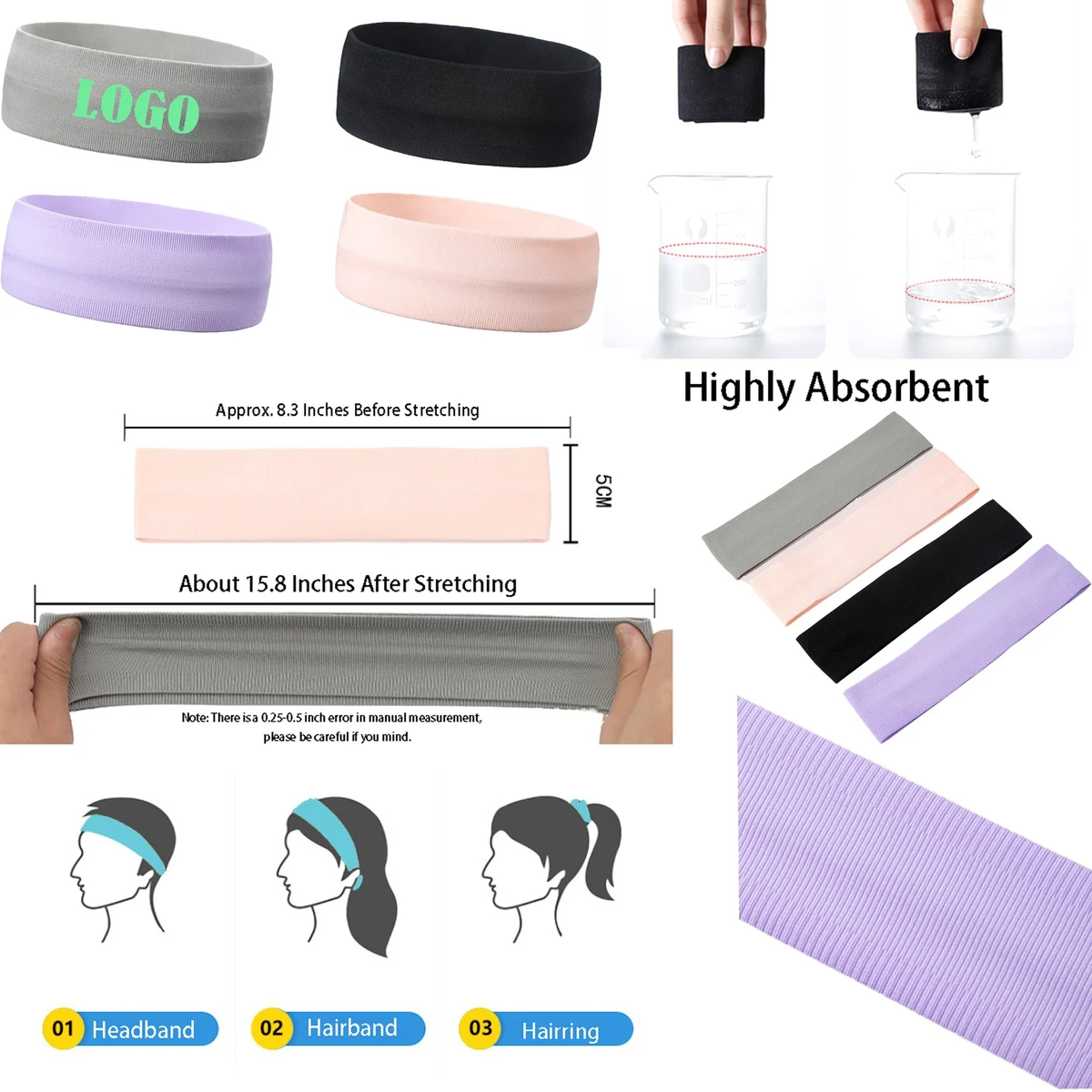 Summer Sweat Absorbent Scarf Hair Bands 1