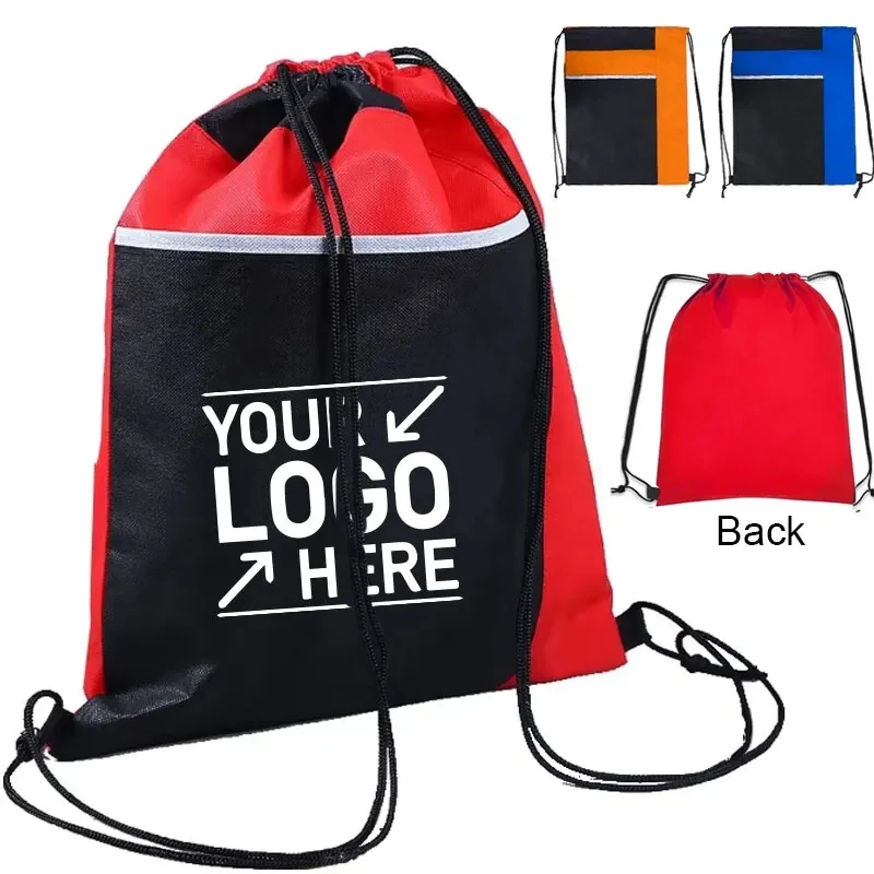 Non-Woven Drawstring Backpack With Large Front Pocket 1