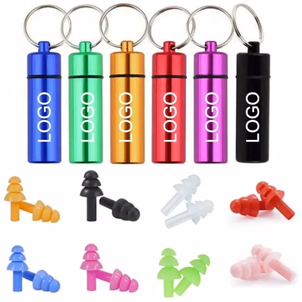Reusable Silicone Earplugs with Aluminium Holder