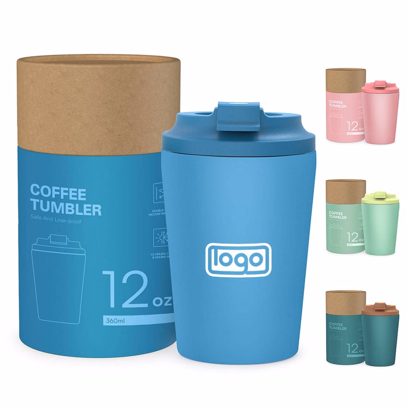 12oz Portable Flip Cover Stainless Steel Insulated Tumbler