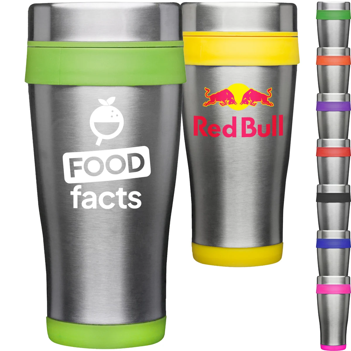 16 oz Curved Steel Acrylic Tumbler w/Slide Lock Color Accent 1