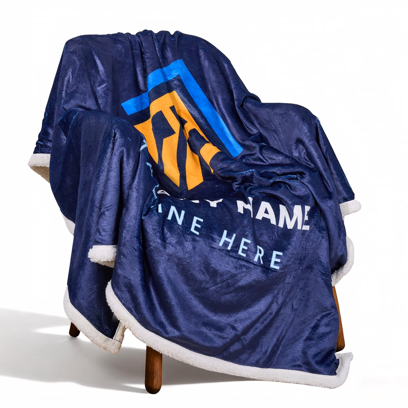 Sublimated Flannel Sherpa Throw Blanket (50"X 60")