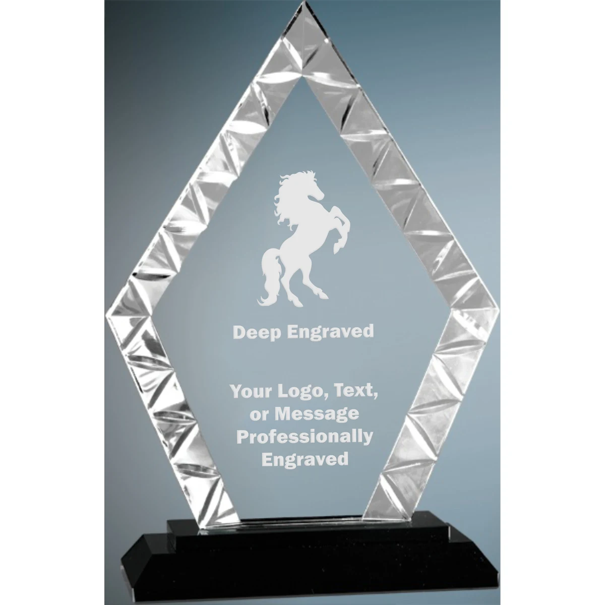 7 1/2" Medium Diamond Accent Glass Award 1