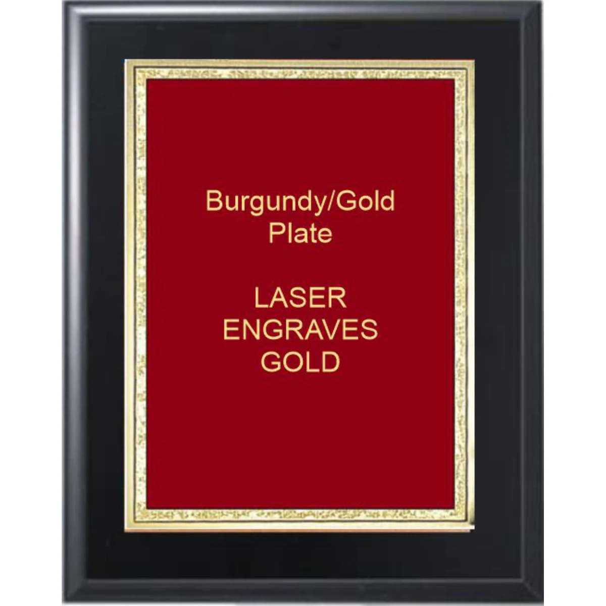 6" x 8" Solid Black Matte Finish Plaque with a Red Florentine Plate 1