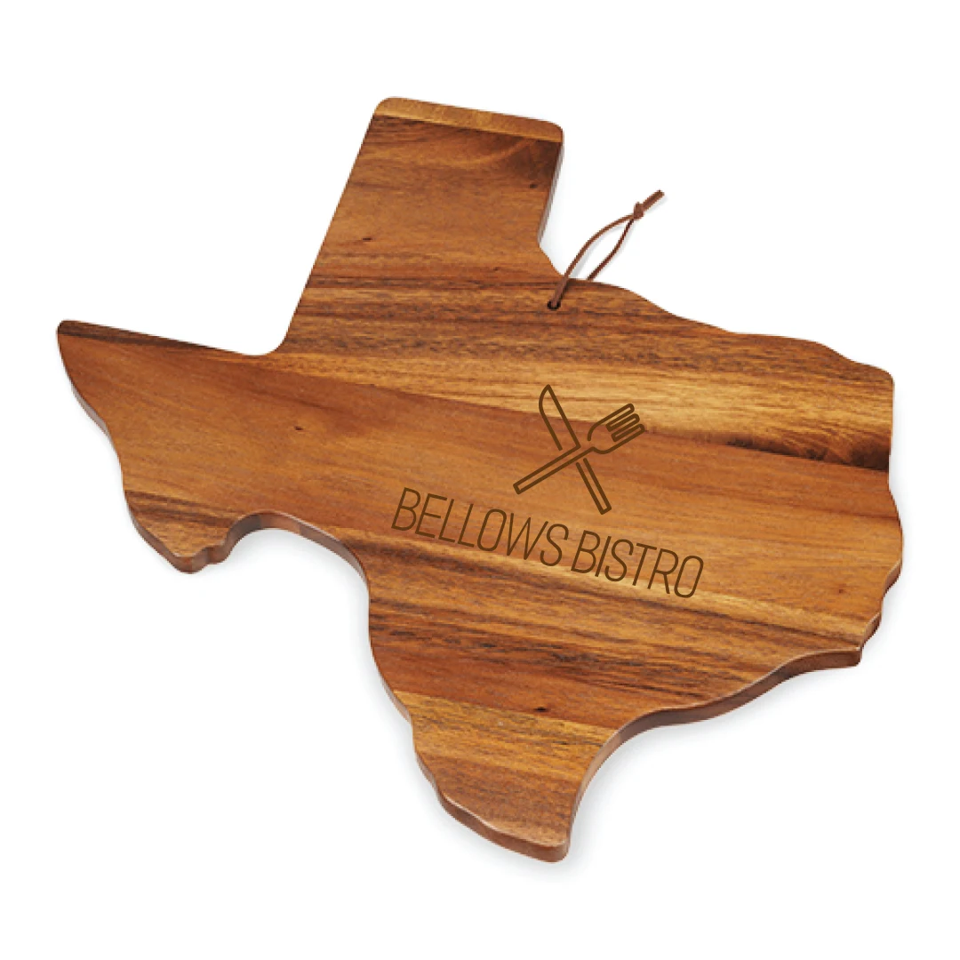 Twine Living® Acacia Texas Shaped Cheese Board 1