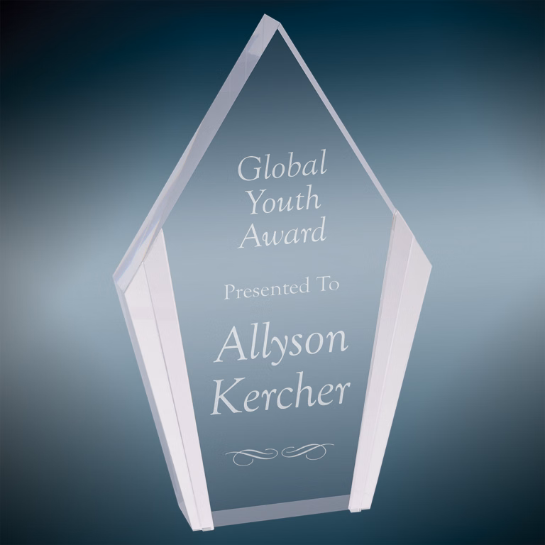5.25" x 8.5" Silver Diamond Acrylic Award