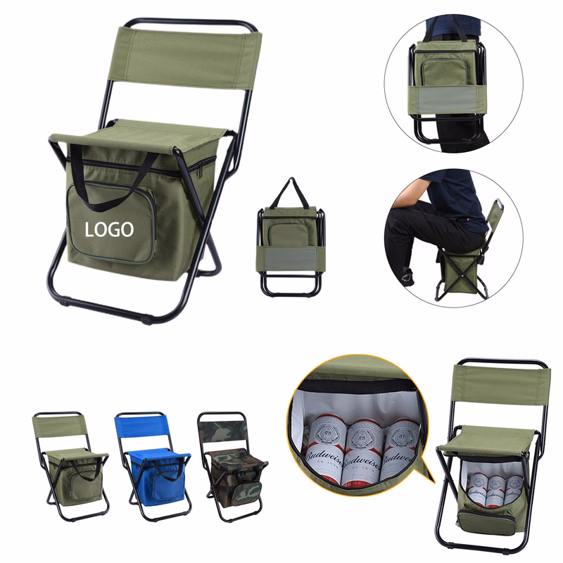 Versatile Camping Folding Chair with Insulated Ice Pack Pouch