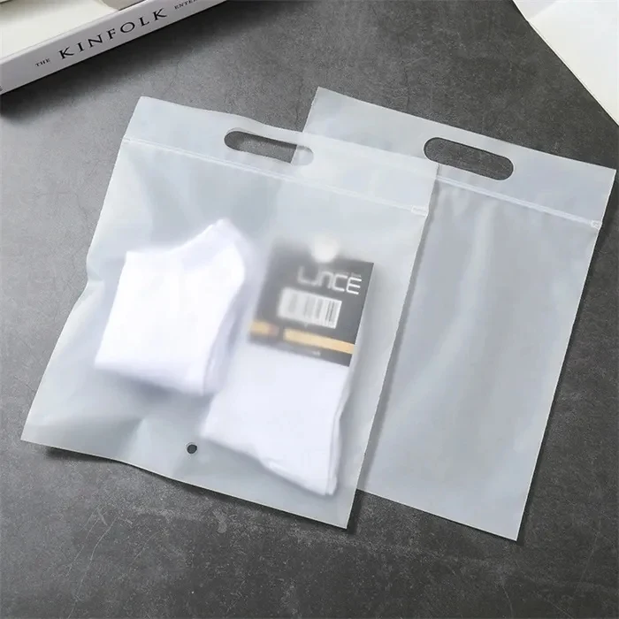 Frosted Zip Lock Handle Bags 1
