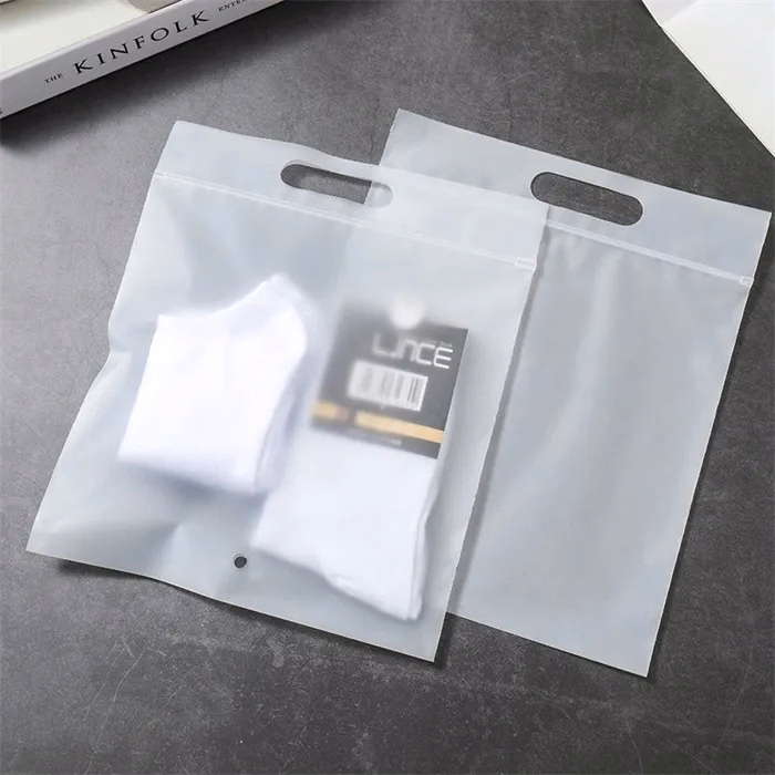 Frosted Zip Lock Handle Bags