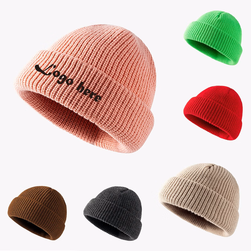 Warm Soft Knitted Beanie Hat Solid Color Premium Cuffed Knit