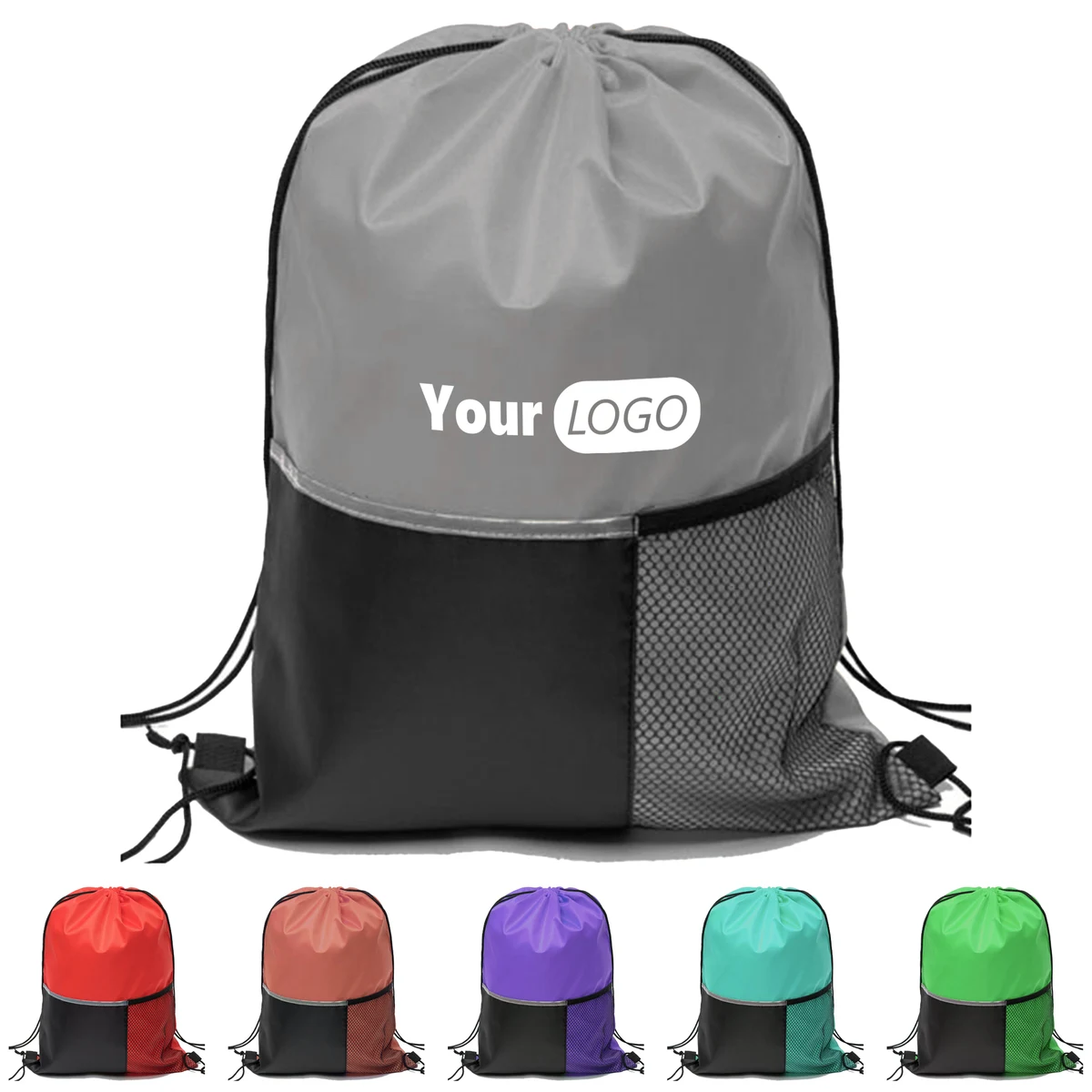 Polyester Customizable Sports Drawstring Bag 1