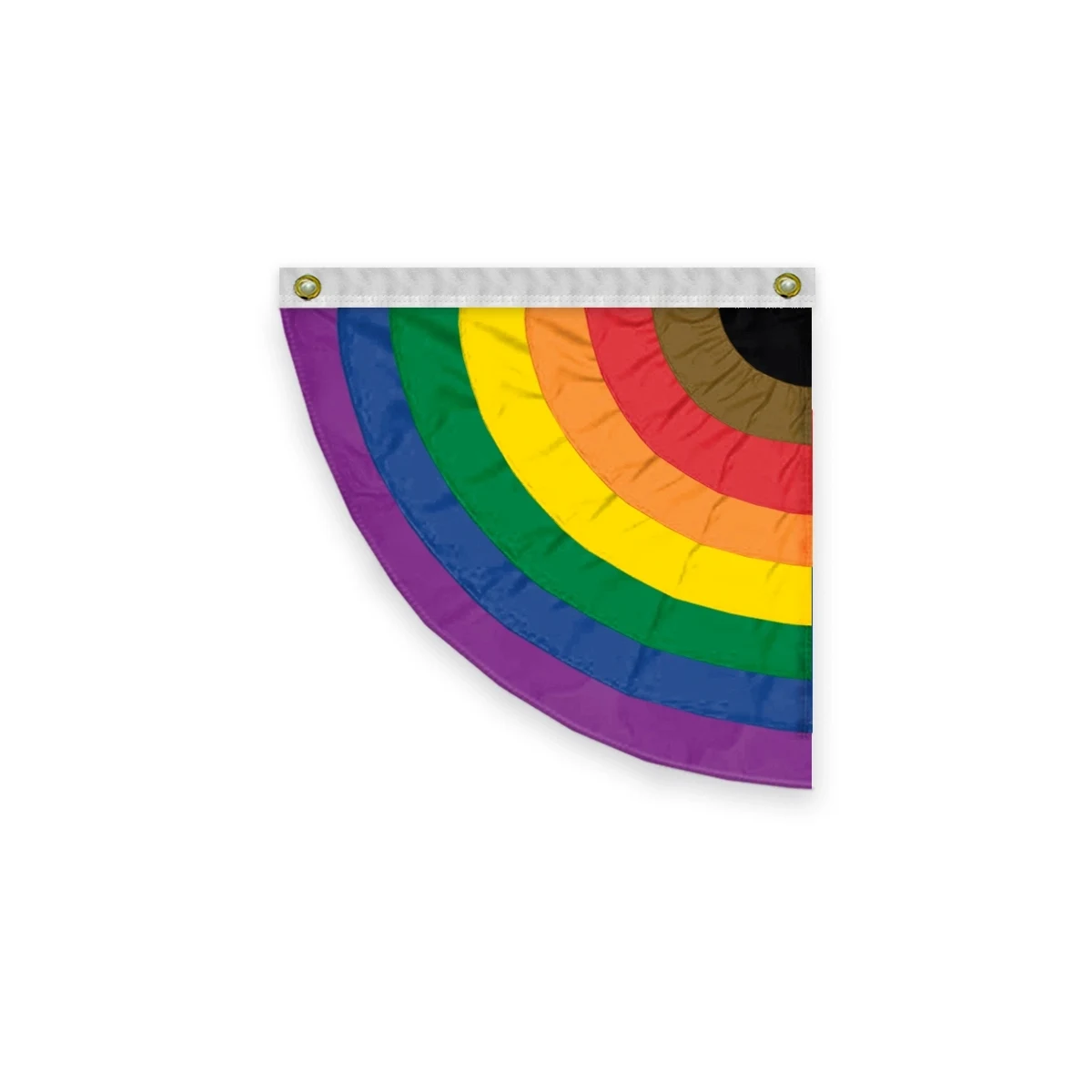 3'x3' People of Color Pride Pleated Half Fan- Left Side 1