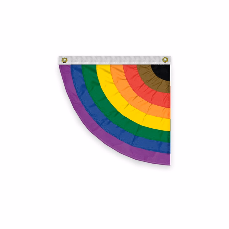 3'x3' People of Color Pride Pleated Half Fan- Left Side