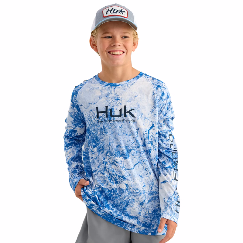 Huk® Youth Printed Performance Fishing Shirt with Custom Logo