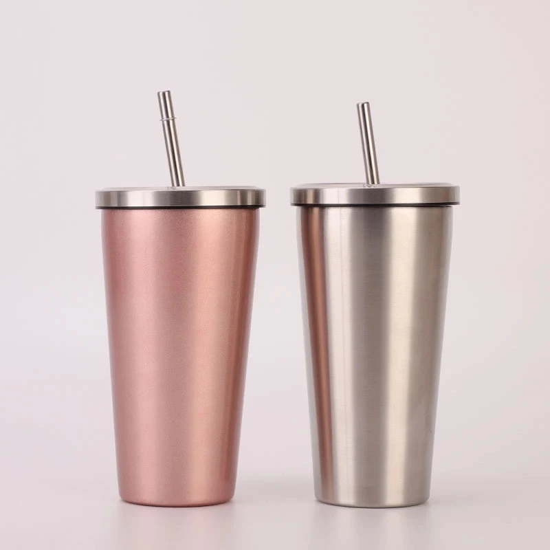 Stainless Steel Cup Set with Straws 1
