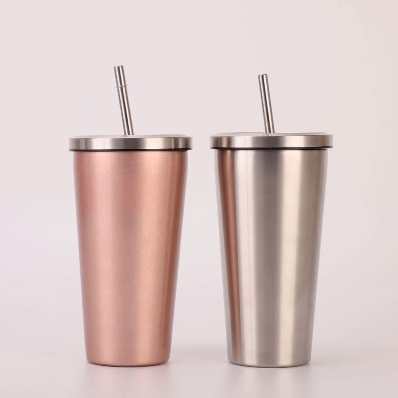 Stainless Steel Cup Set with Straws