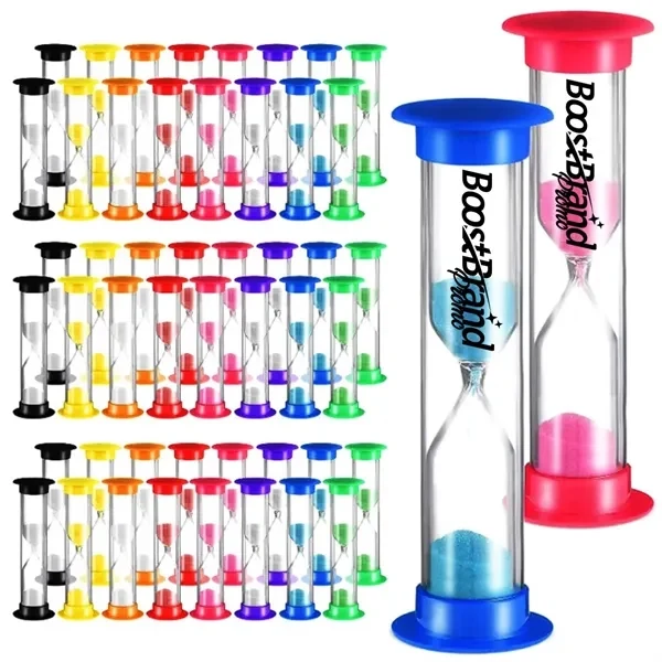 Custom 2 Minute Glass Sand Timer with Vibrant Colors — Educational Desk Timer 1