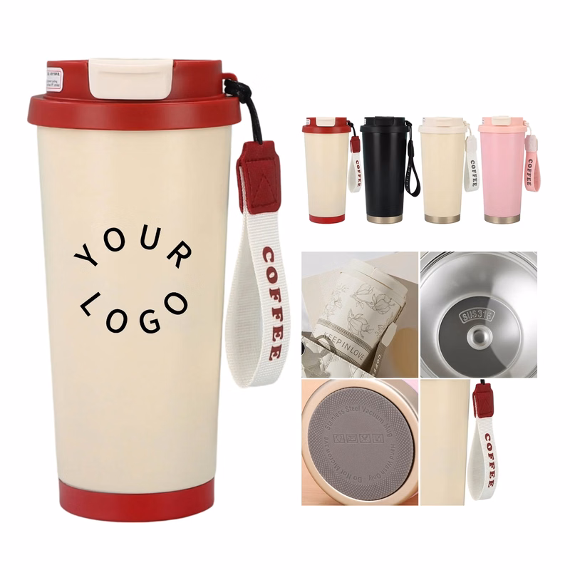 Customized 16 OZ Stainless Steel Coffee Cup with Portable Ro