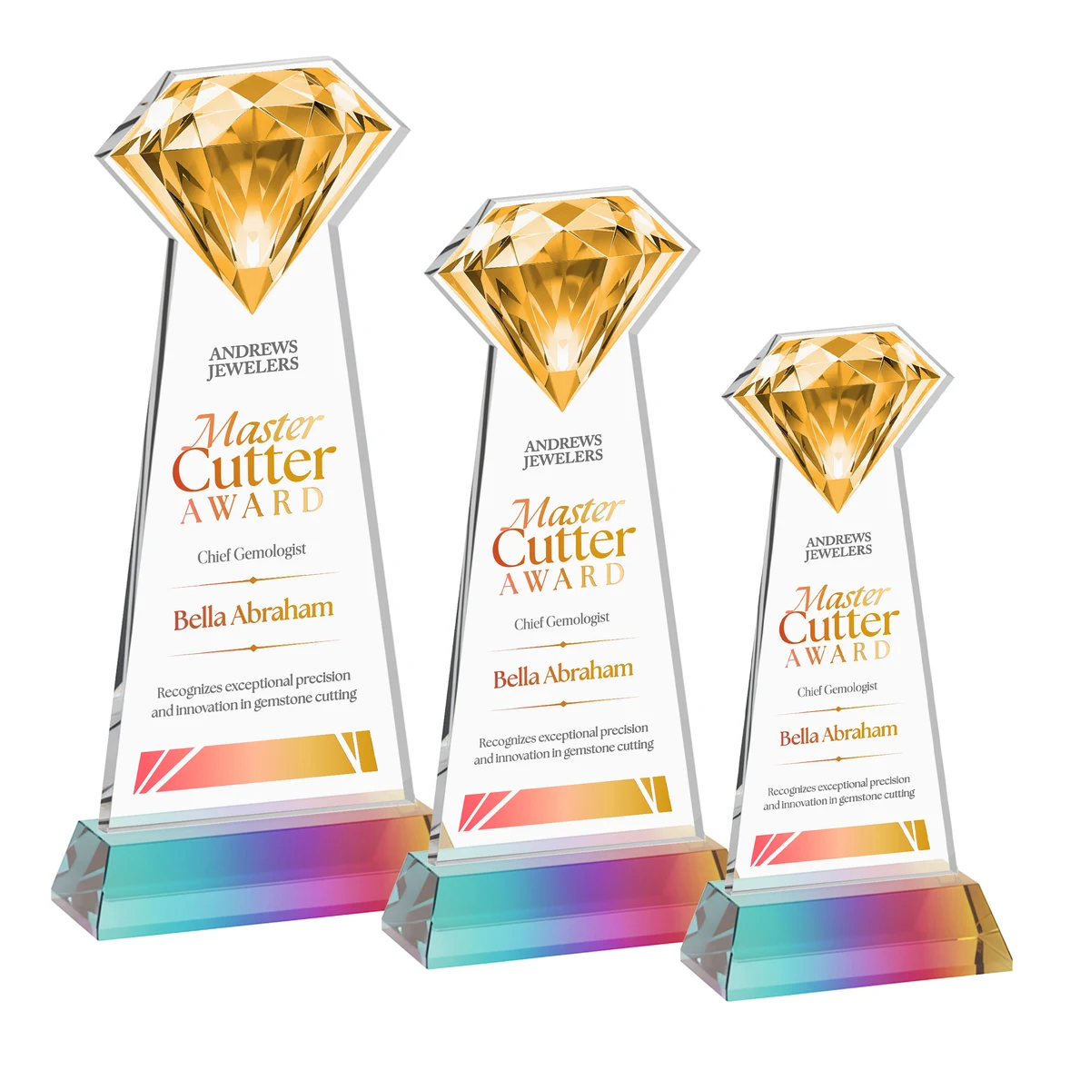 Gemstone VividPrint™ Award on Hartford Base - Prismatic 1