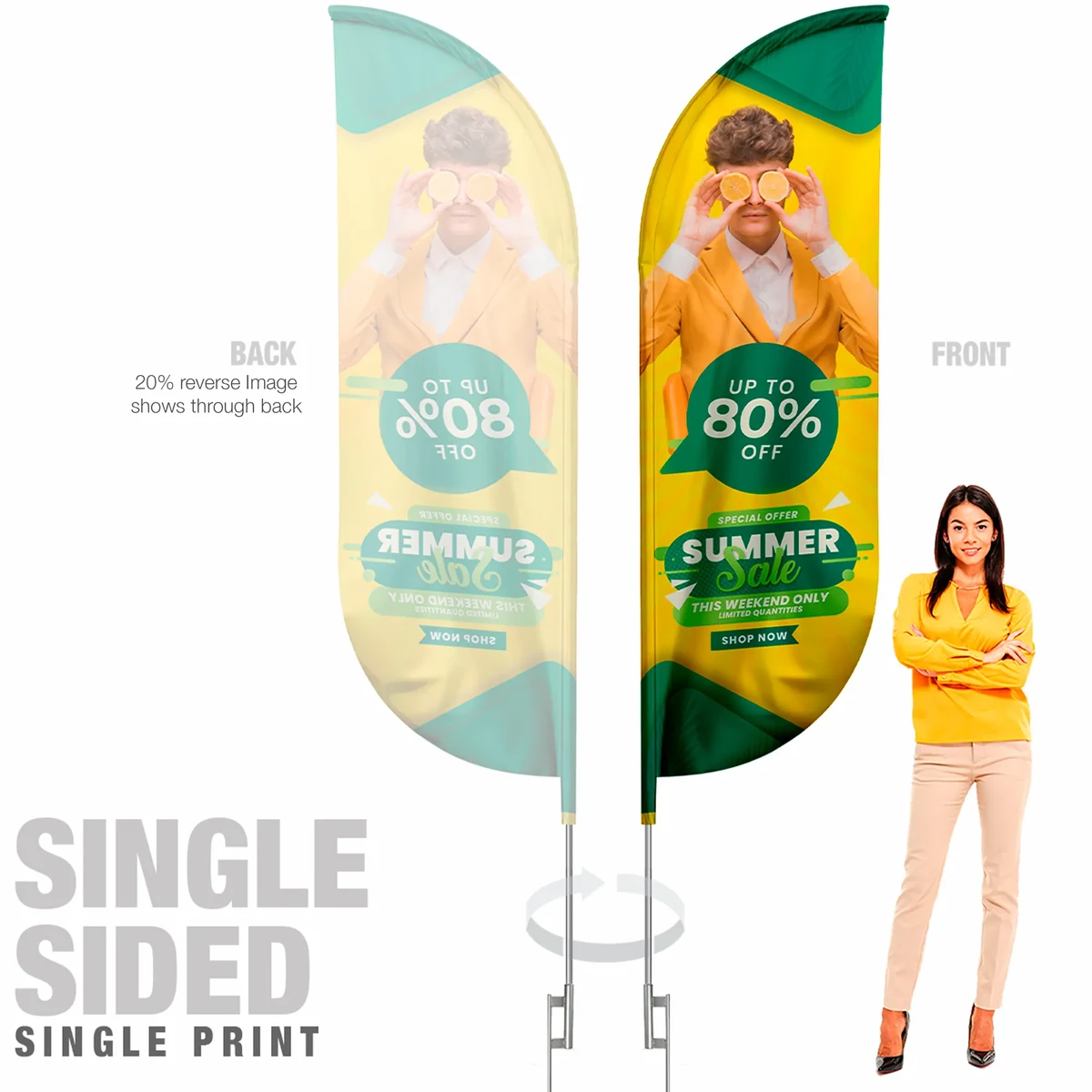 Blade Flag Single Sided Graphic With Hardware 12ft 1