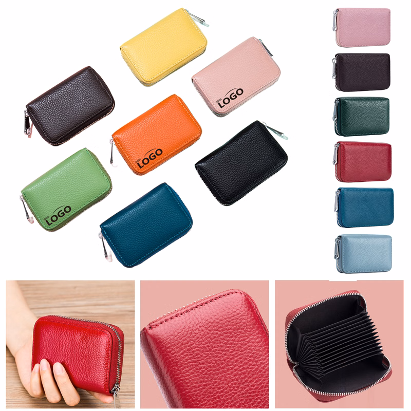 RFID-Blocking Genuine Leather Card Holder