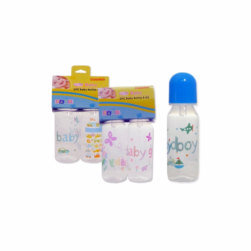 Baby Bottles - 8 oz 2 Pack Boy & Girl Prints