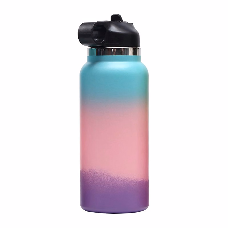Gradient Stainless Steel Insulated Water Bottle With Straw