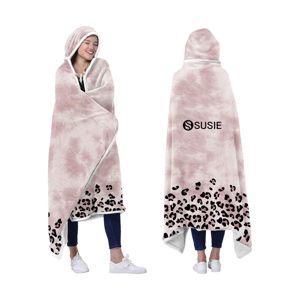 Fleece Wearable Blanket Hoodie, custom hoodie or sweatshirt with logo imprint 1