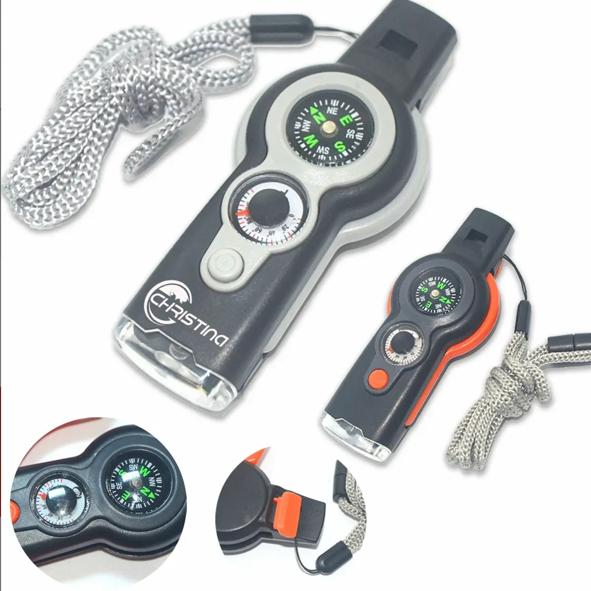 Lightweight 7 In 1 Multi-functional Survival Whistle 1