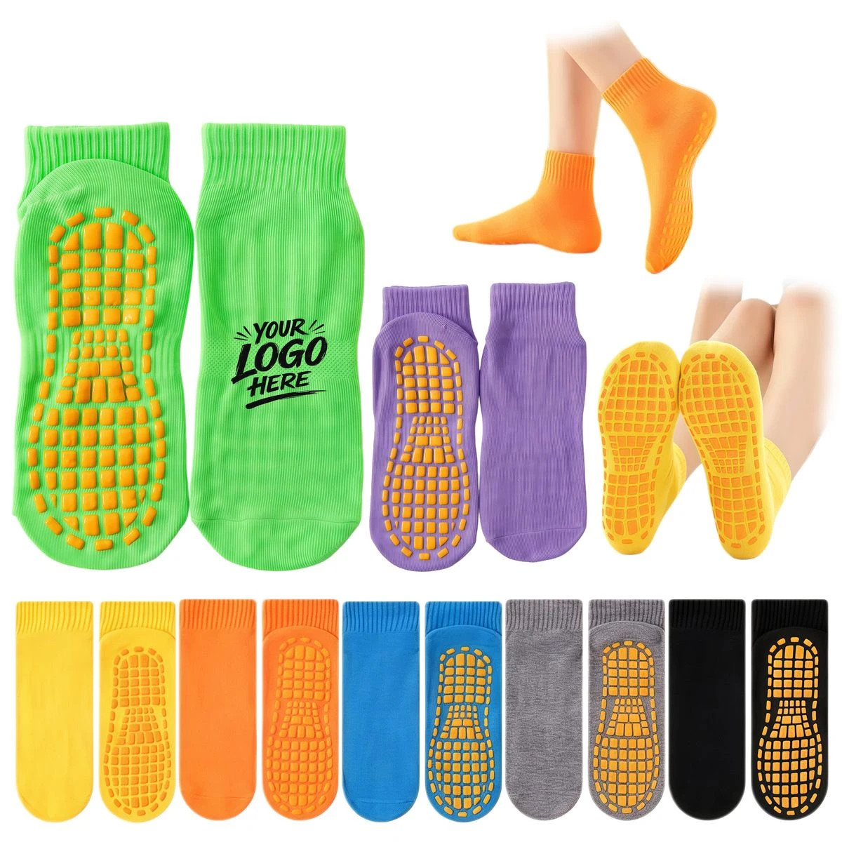 Non Slip Grip Socks For Yoga Trampoline Park Indoor Playgrou 1
