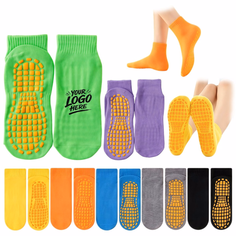 Non Slip Grip Socks For Yoga Trampoline Park Indoor Playgrou