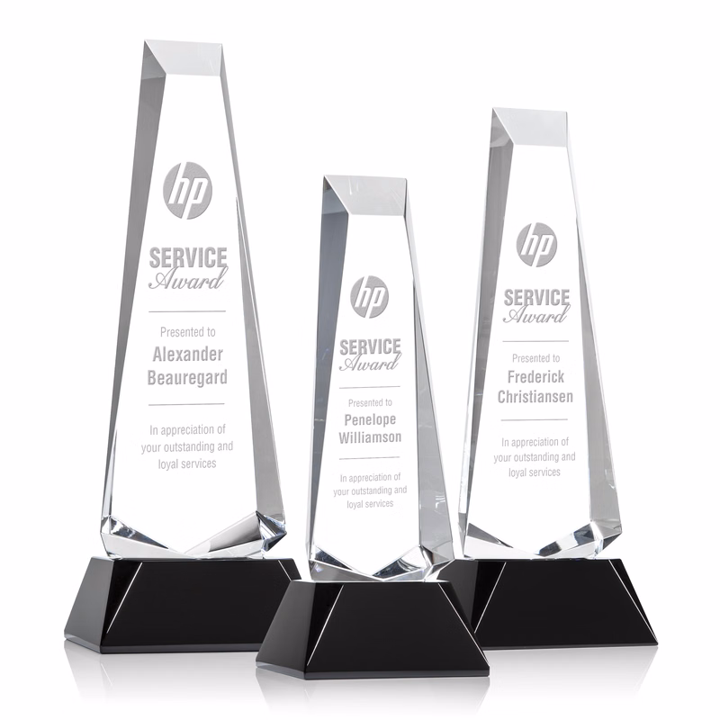 Rustern Obelisk Award on Base - Black