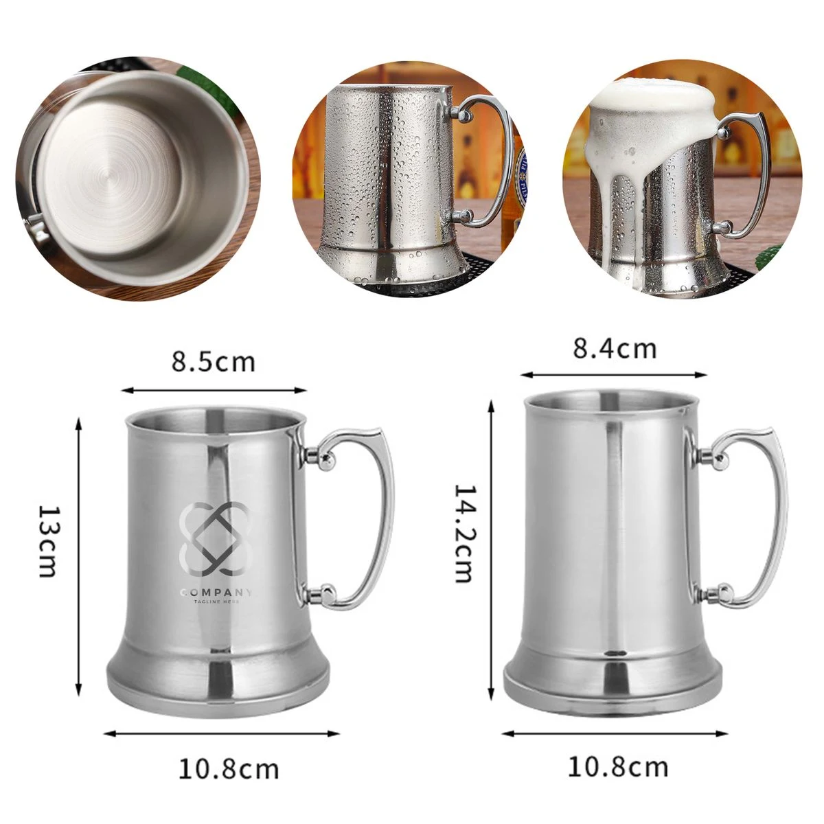 Double Layer Stainless Steel Pouring Beer Mug 1