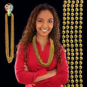 Gold Metallic mardi gras Beaded Necklace 1