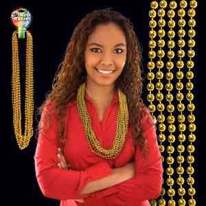 Gold Metallic mardi gras Beaded Necklace