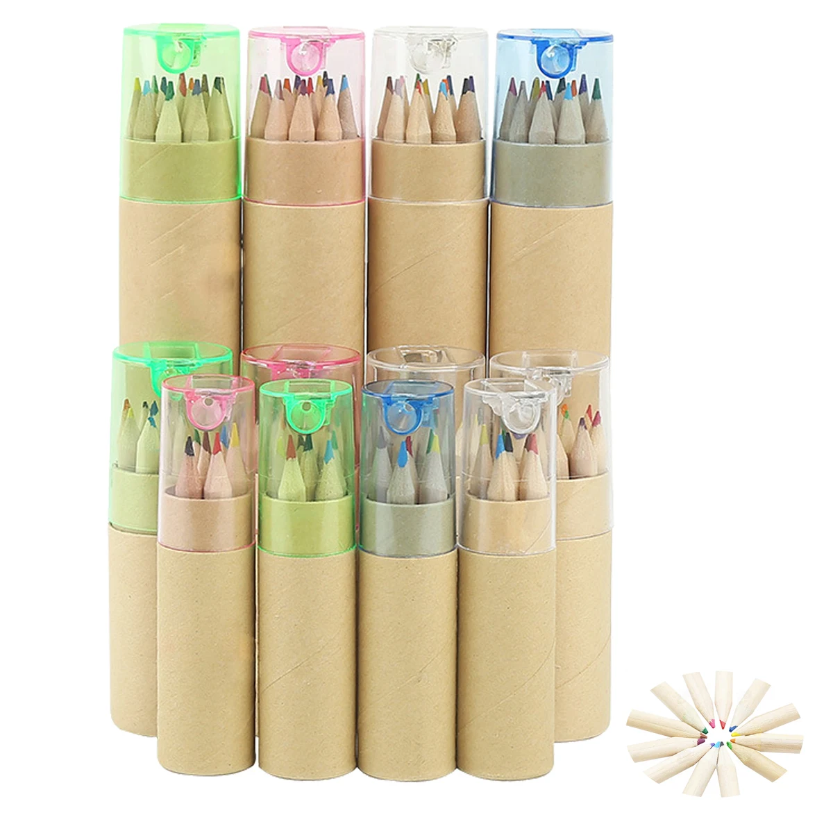 12-color Pre-Sharpened Colored Pencils with Sharpener 1