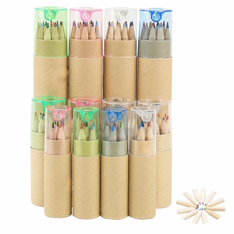 12-color Pre-Sharpened Colored Pencils with Sharpener