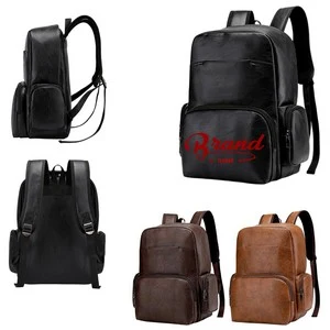 Men Travel PU Waterproof Laptop Backpack 1
