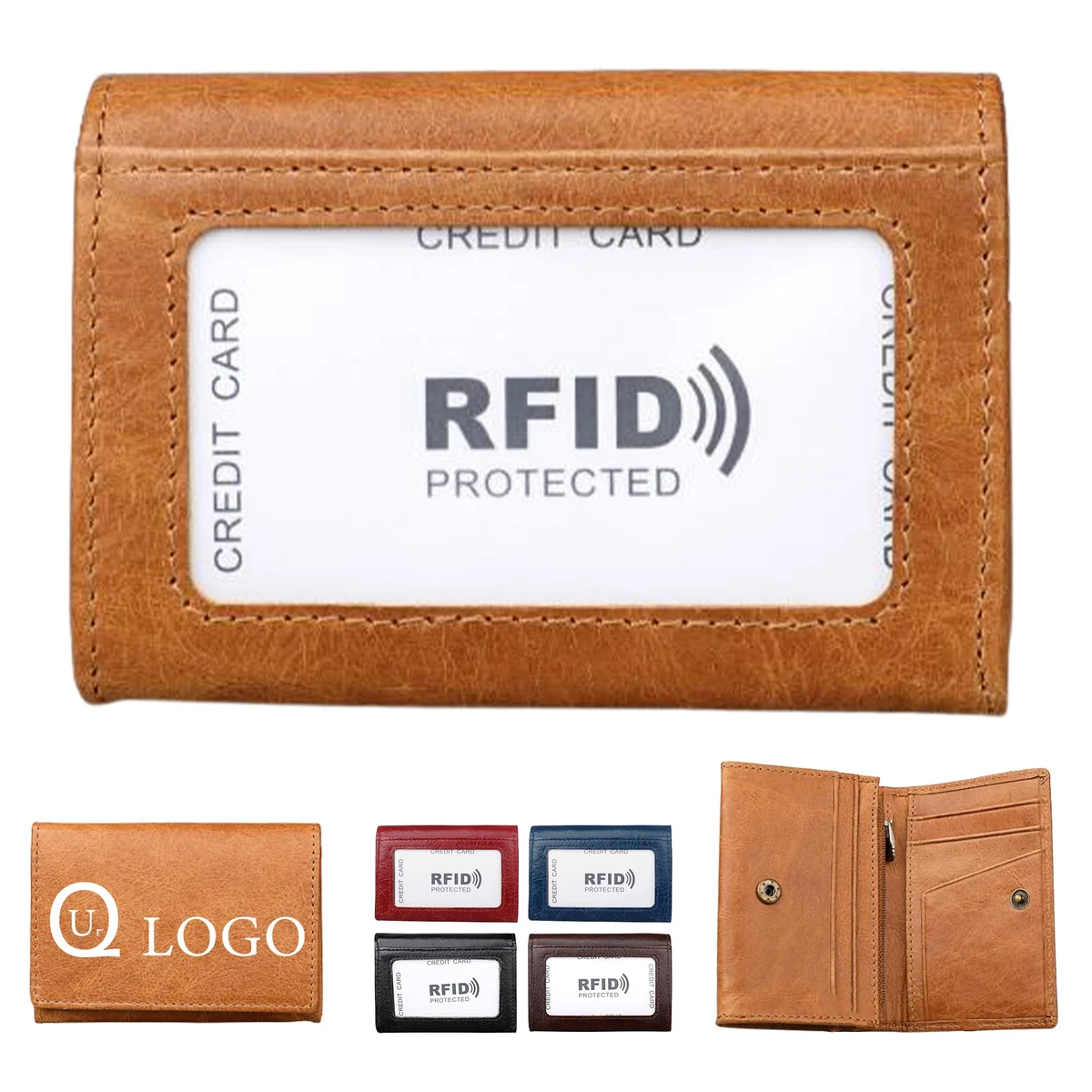 Leather Credit Card Holder W/ 5 Slots 1