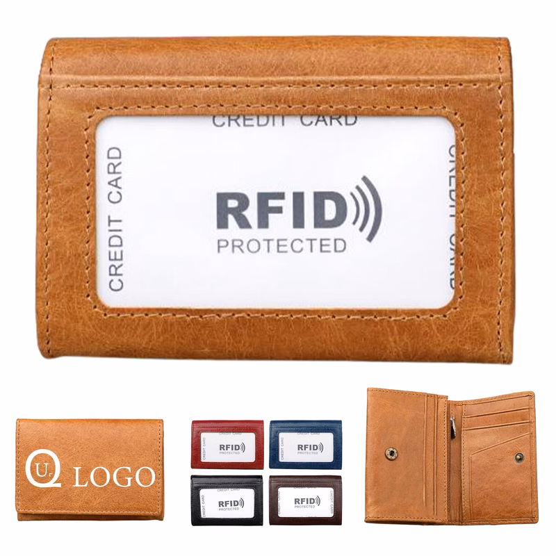 Leather Credit Card Holder W/ 5 Slots