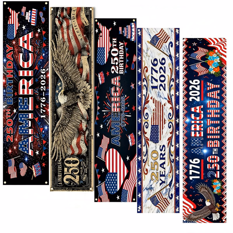 1776-2026 America 250th Anniversary Patriotic Yard Banner