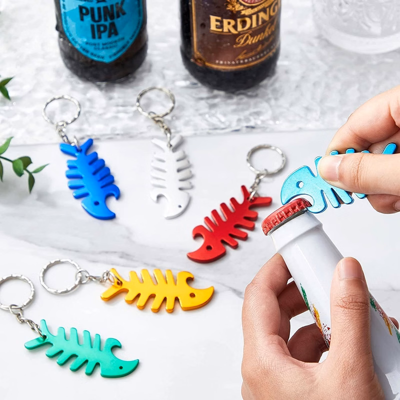Fishbone Keyring Bottle Opener