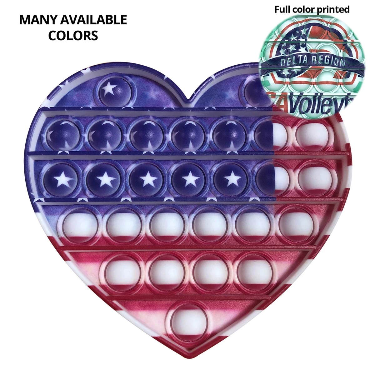 Pop It Fidget Toy - Heart Full color 1