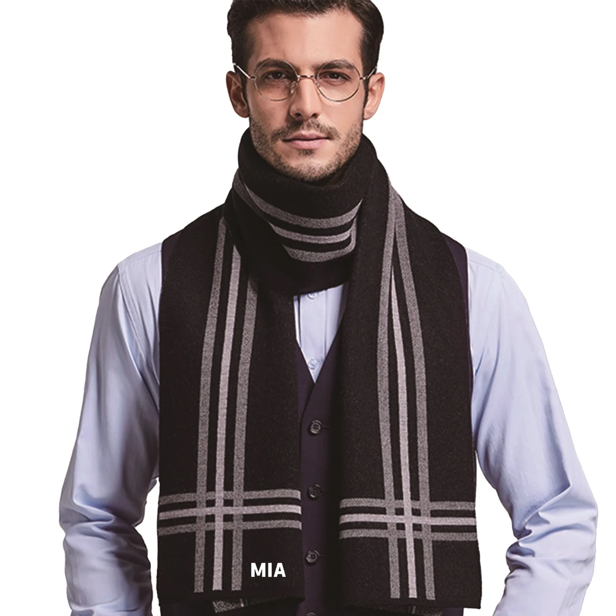 Striped Knit Scarf 1