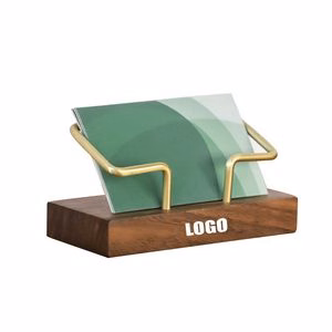 Luxurious Black Walnut And Brass Business Card Holder