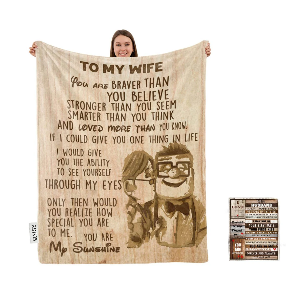 TO My Wife Gifts printed flannel blanket 1