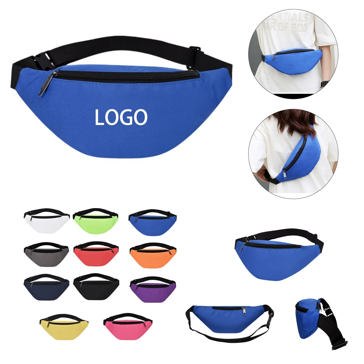 Oxford Fabric Waist Bag with Adjustable Belt for Running and Cycling 1