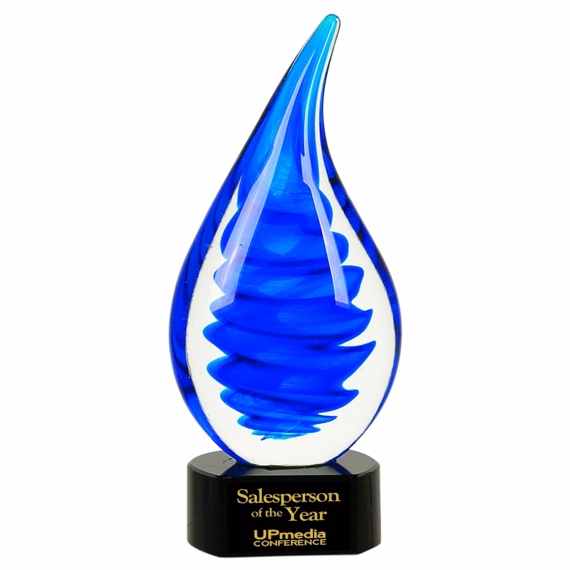 Swirl Drop Art Glass 10.25"