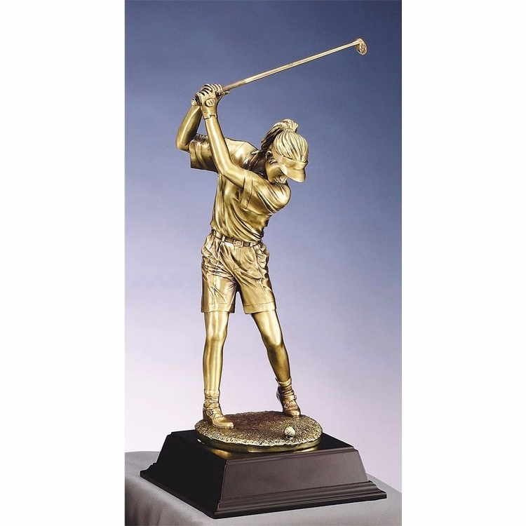 Female Driver - Majestic Resin Golfing Sculpture, 12-1/2"