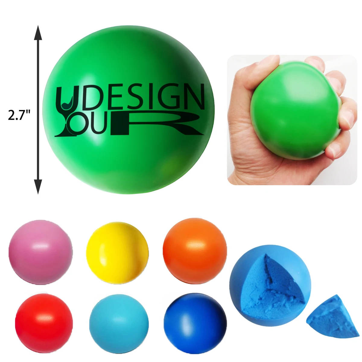 MOQ 50 PCS Soft 2.7 In Stress Relief Grip Ball 1
